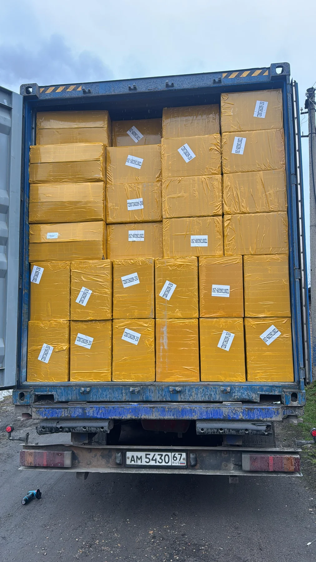 Груз HENGWEN CARGO перед разгрузкой в Москве
